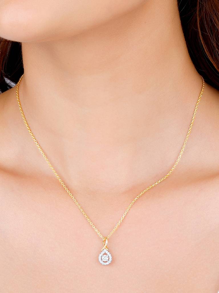 Giva 14K Yellow Gold Power Of Infinity Diamond Pendant Without Chain Gifts For Women & Girls : GDLPD0145