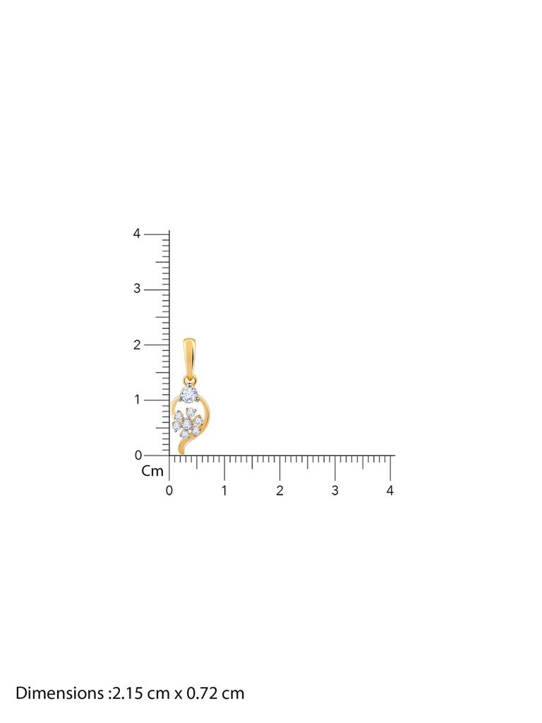 14K Yellow Gold Feathery Elegance Diamond Pendant : GDLPD0146