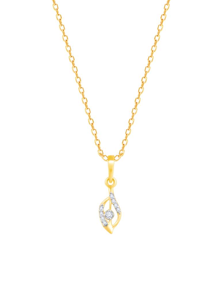14K Yellow Gold Captivating Droplets Diamond Pendant : GDLPD0176