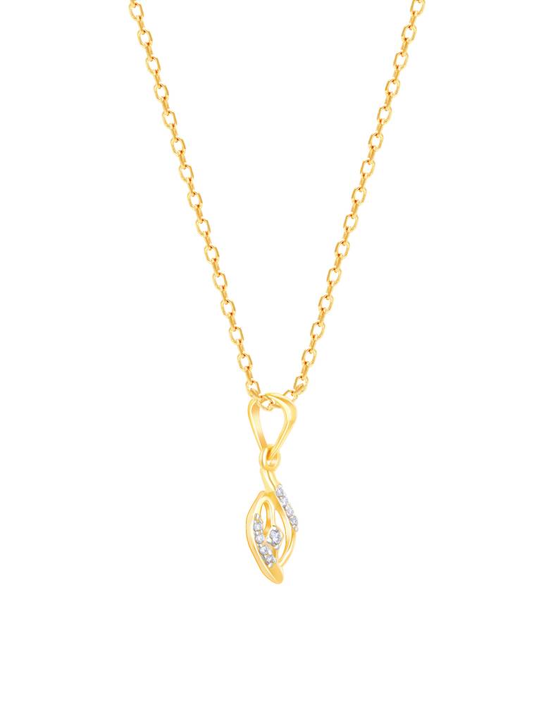 14K Yellow Gold Captivating Droplets Diamond Pendant : GDLPD0176