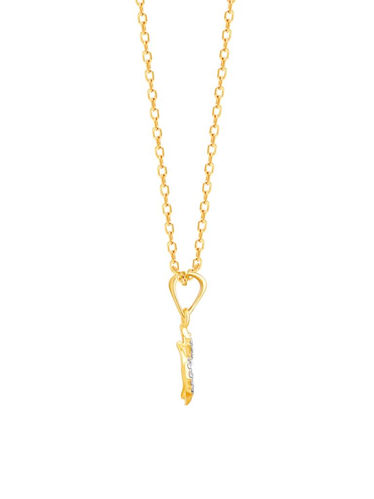 14K Yellow Gold Captivating Droplets Diamond Pendant : GDLPD0176