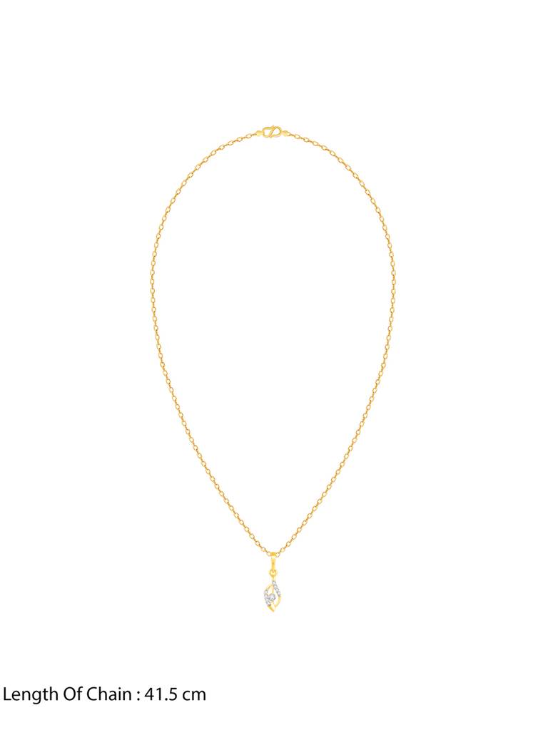 14K Yellow Gold Captivating Droplets Diamond Pendant : GDLPD0176