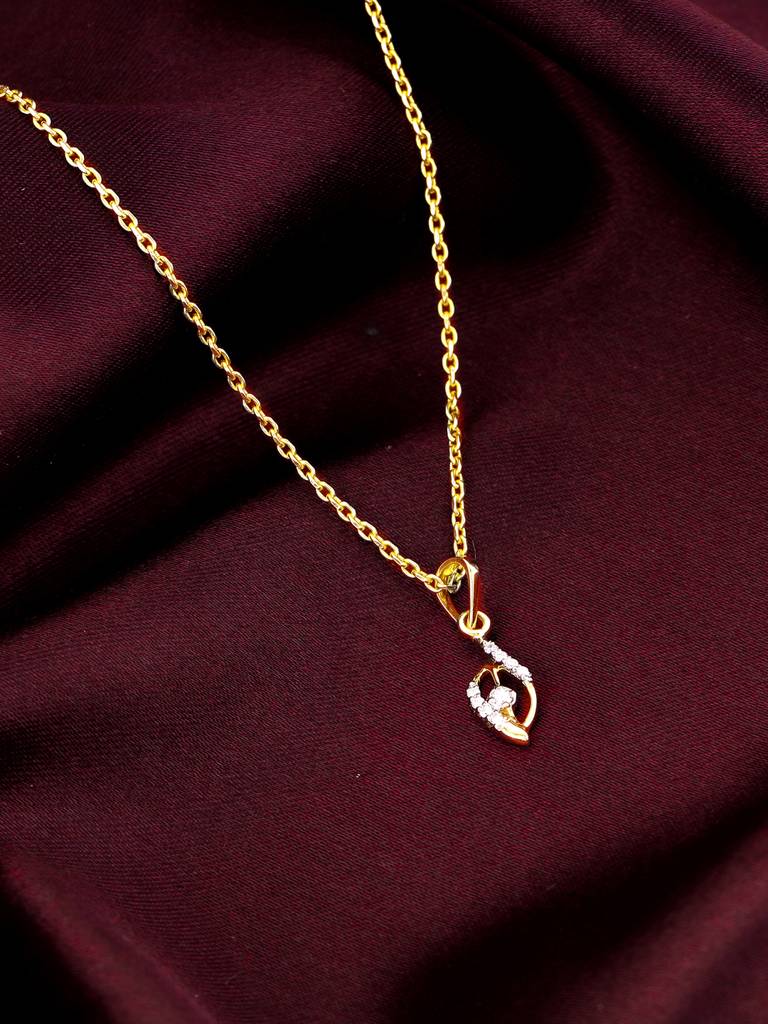 14K Yellow Gold Captivating Droplets Diamond Pendant : GDLPD0176