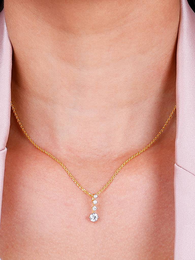 Giva 14K Yellow Gold A World Of Glamour Diamond Pendant Without Chain Gifts For Women & Girls : GDLPD018