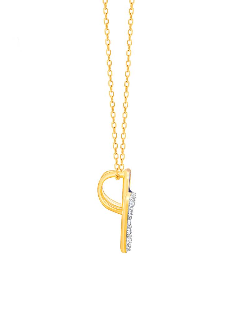 18K Yellow Gold Connected Diamond Pendant : GDLPD0192