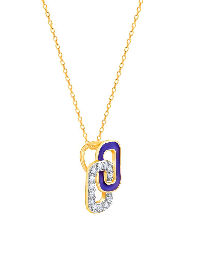 18K Yellow Gold Connected Diamond Pendant : GDLPD0192