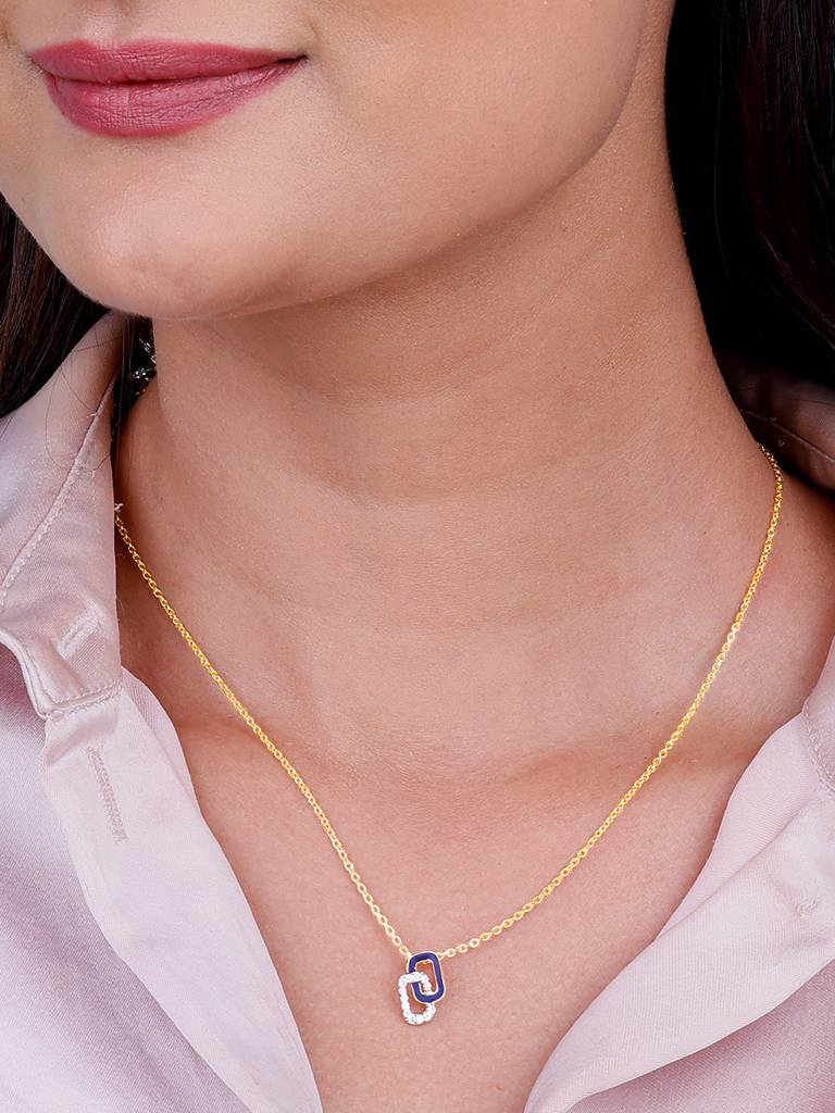 18K Yellow Gold Connected Diamond Pendant : GDLPD0192