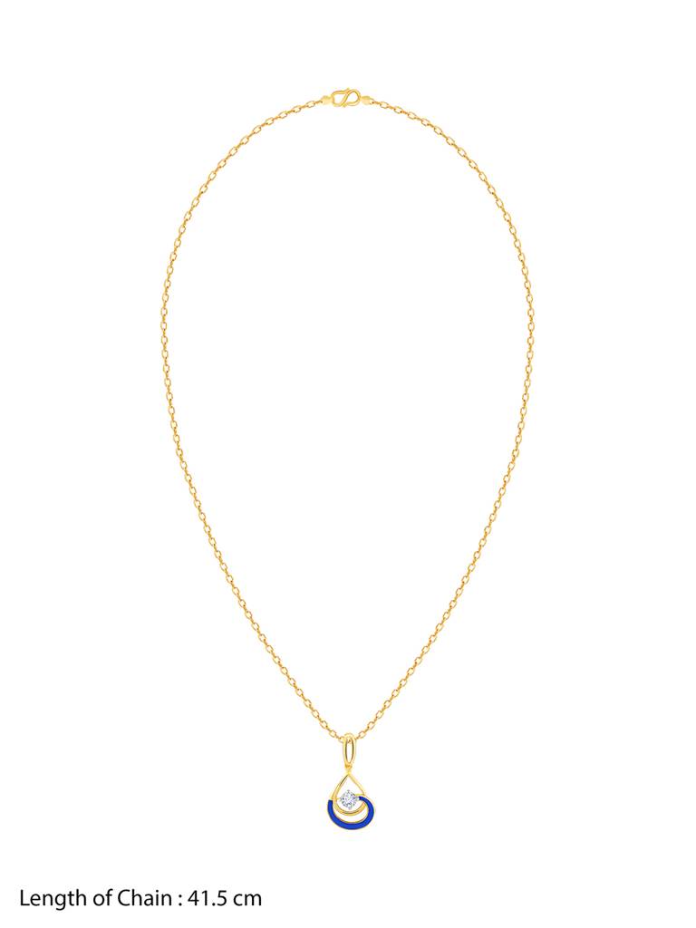 14K Yellow Gold Spiral Shine Diamond Pendant : GDLPD0194