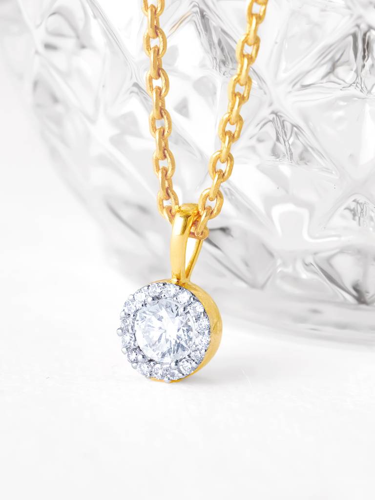 Giva 14K Yellow Gold My Gracious Lady Diamond Pendant Without Chain Gifts For Women & Girls : GDLPD020