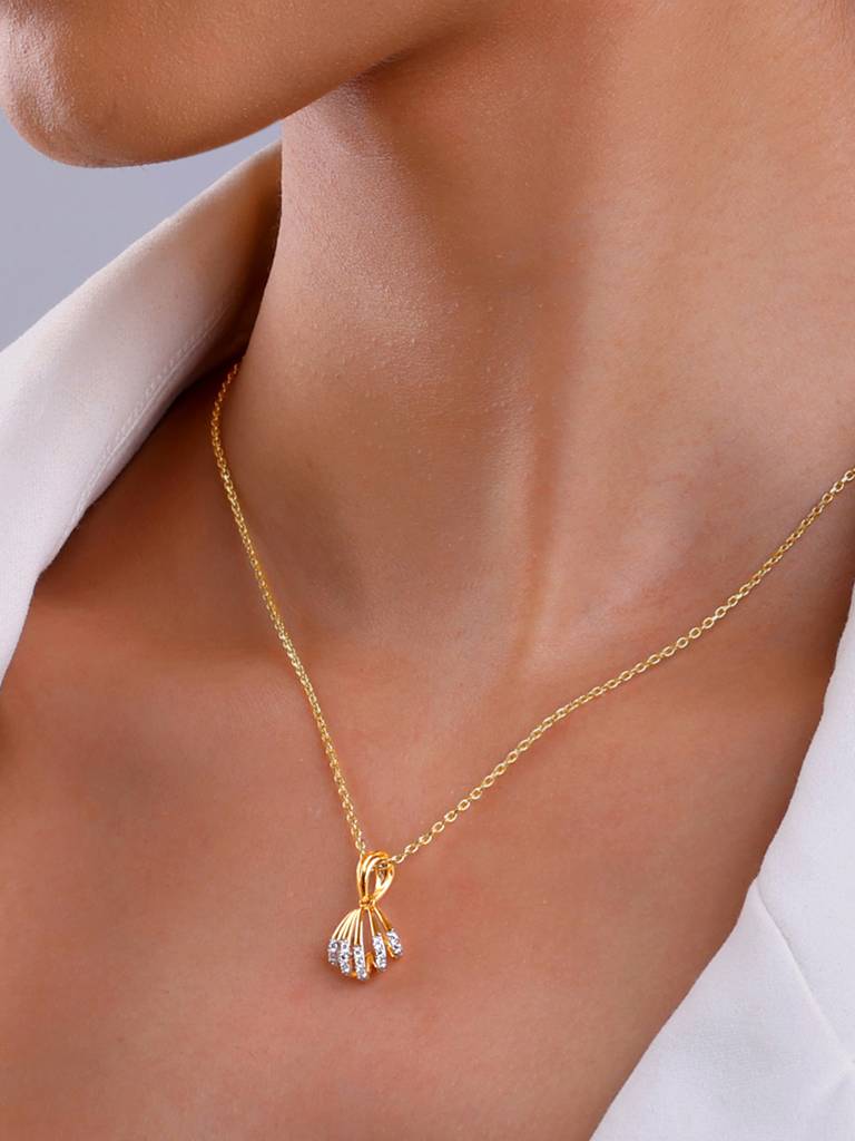 14K Yellow Gold Halcyon Diamond Pendant : GDLPD0224