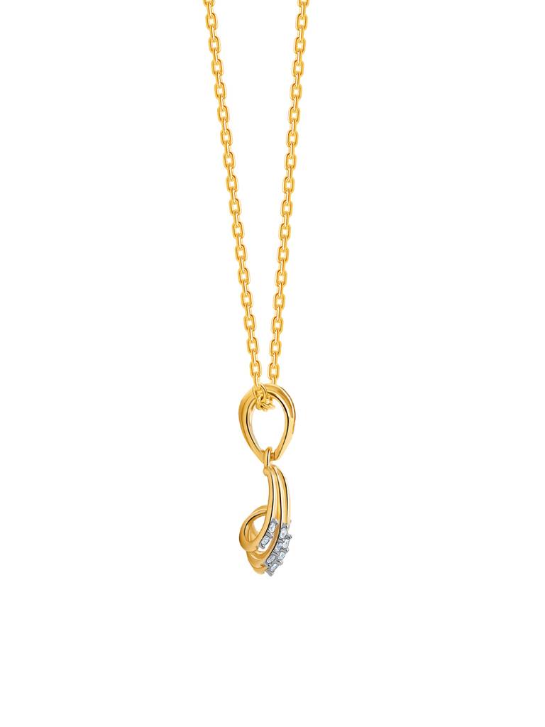 14K Yellow Gold Halcyon Diamond Pendant : GDLPD0224