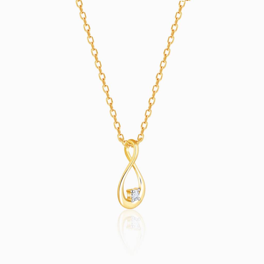 14K Gold Drop Solitaire Diamond Pendant : GDLPD022