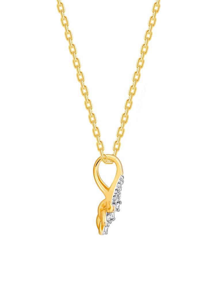 14K Yellow Gold Sparkle On Diamond Pendant : GDLPD0230