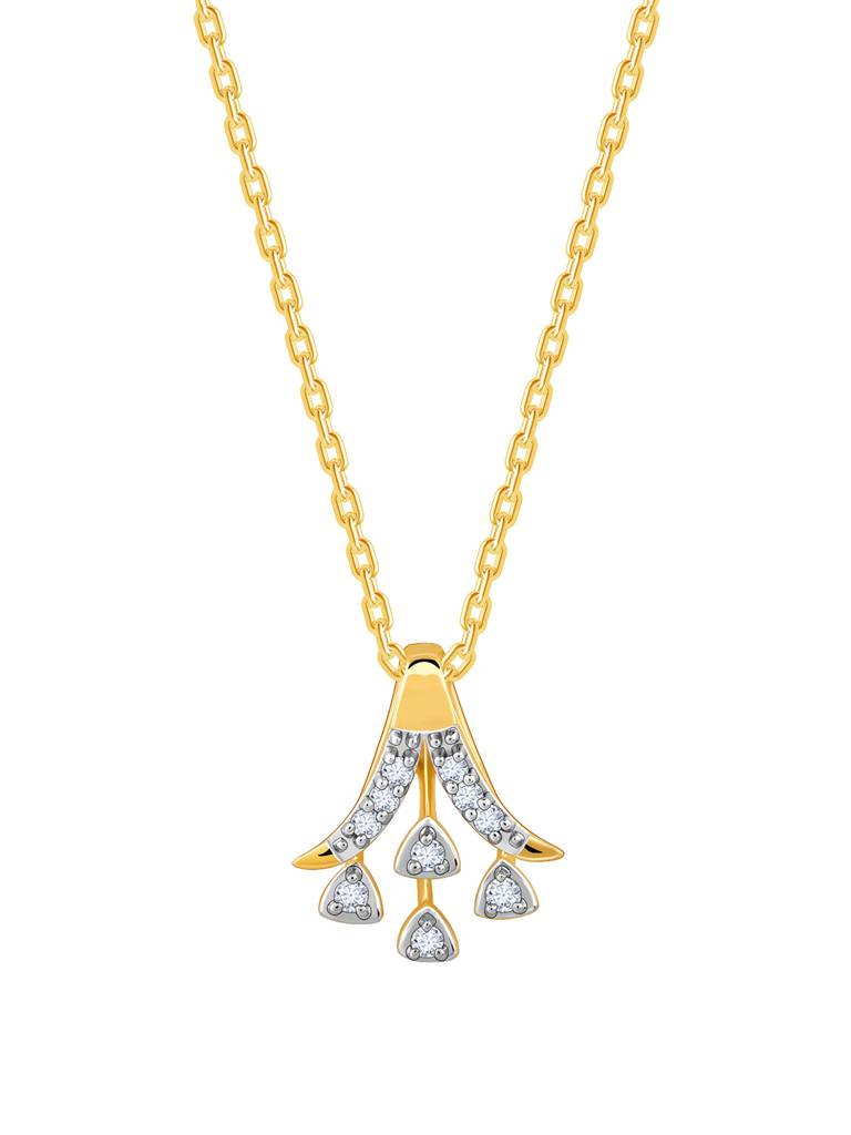 14K Yellow Gold Sparkle On Diamond Pendant : GDLPD0230