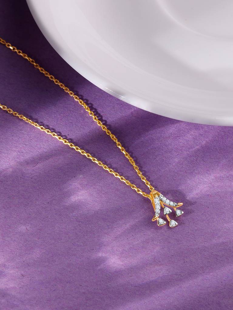 14K Yellow Gold Sparkle On Diamond Pendant : GDLPD0230