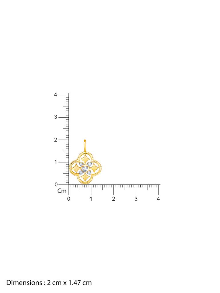 Giva 14K Yellow Gold Mystique Bloom Diamond Pendant Without Chain : GDLPD023