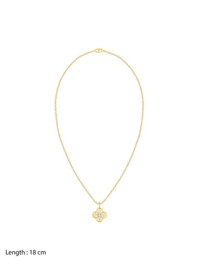 Giva 14K Yellow Gold Mystique Bloom Diamond Pendant Without Chain : GDLPD023