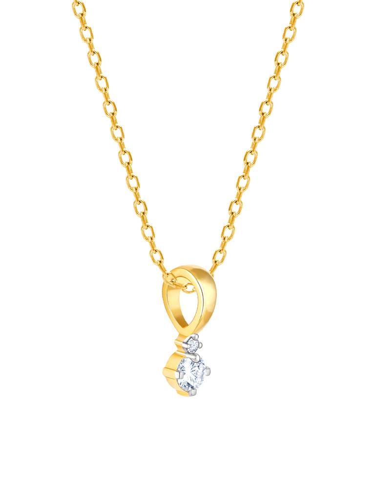 14K Yellow Gold Captivating Diamond Pendant : GDLPD0241