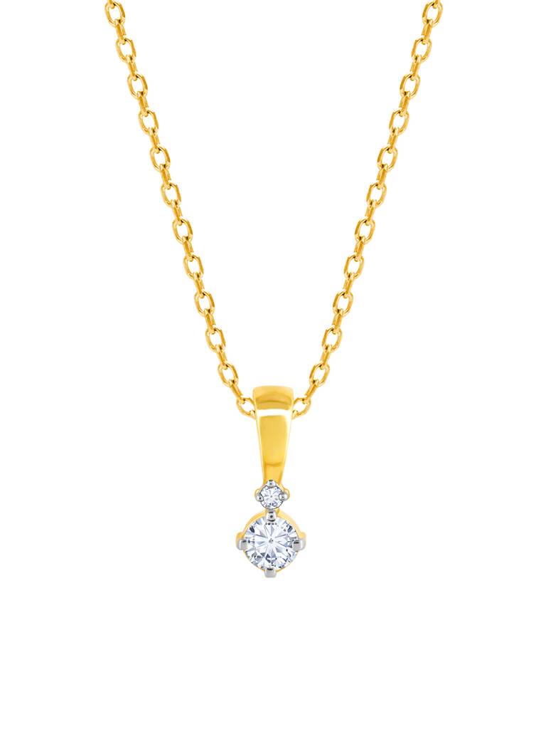 14K Yellow Gold Captivating Diamond Pendant : GDLPD0241