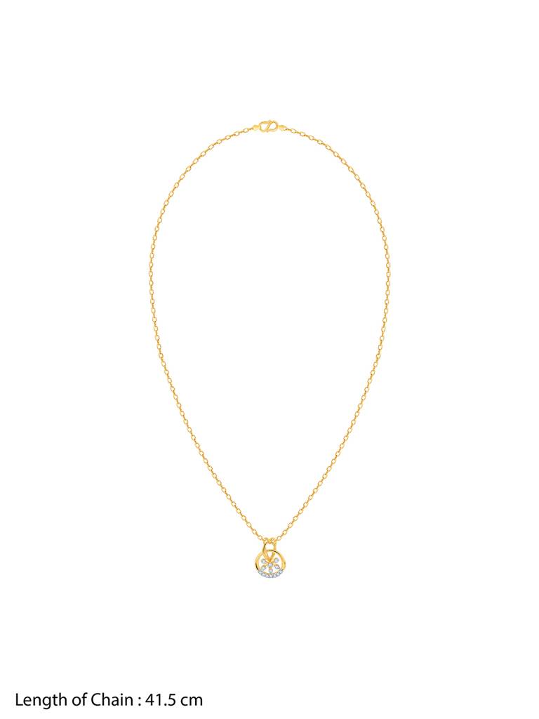 14K Yellow Gold Bloomy Diamond Pendant : GDLPD0250