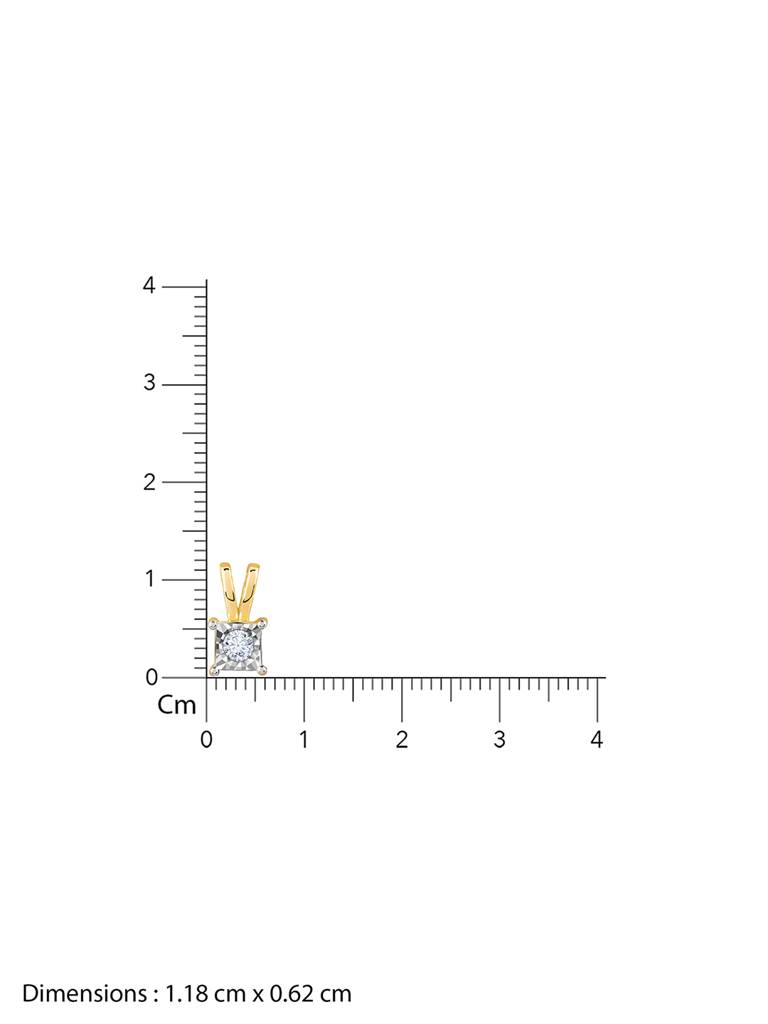 14K Yellow Gold Boxy Diamond Pendant : GDLPD0264