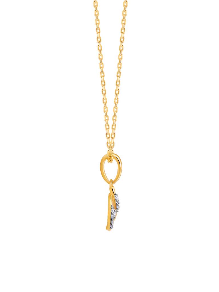 14K Yellow Gold Captivating Droplet Diamond Pendant : GDLPD0291