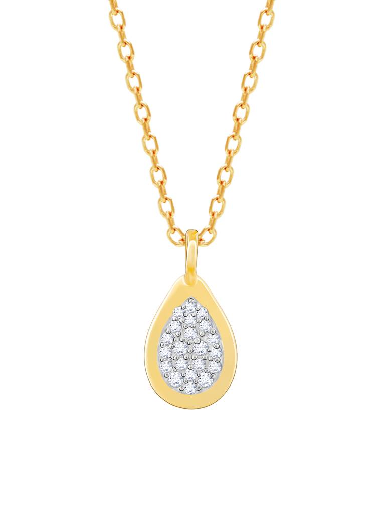 Giva 18K Yellow Gold Charming Drop Diamond Pendant Without Chain Gifts For Women & Girls : GDLPD029
