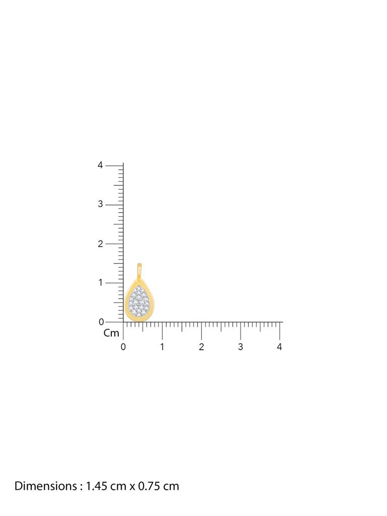 Giva 18K Yellow Gold Charming Drop Diamond Pendant Without Chain Gifts For Women & Girls : GDLPD029