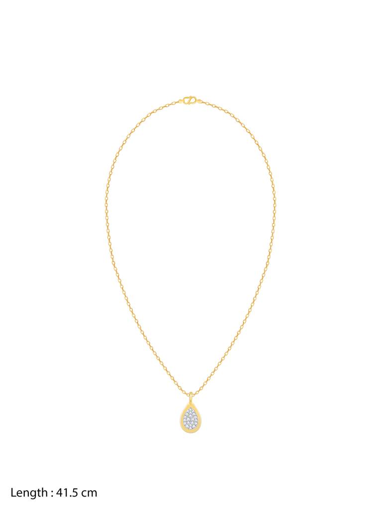 Giva 18K Yellow Gold Charming Drop Diamond Pendant Without Chain Gifts For Women & Girls : GDLPD029