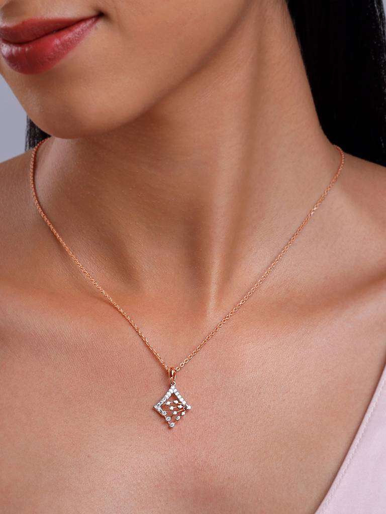 18K Rose Gold Prodigy Diamond Pendant : GDLPD0302