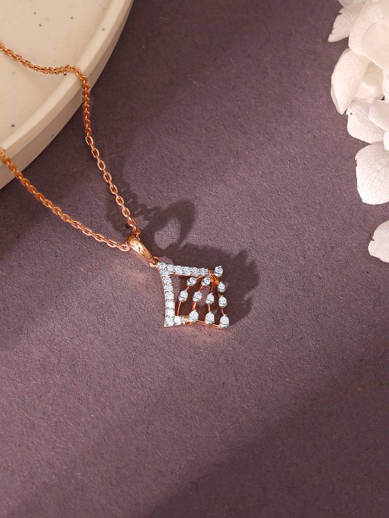 18K Rose Gold Prodigy Diamond Pendant : GDLPD0302