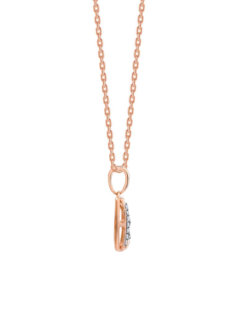 18K Rose Gold Tetragon Diamond Pendant : GDLPD0304