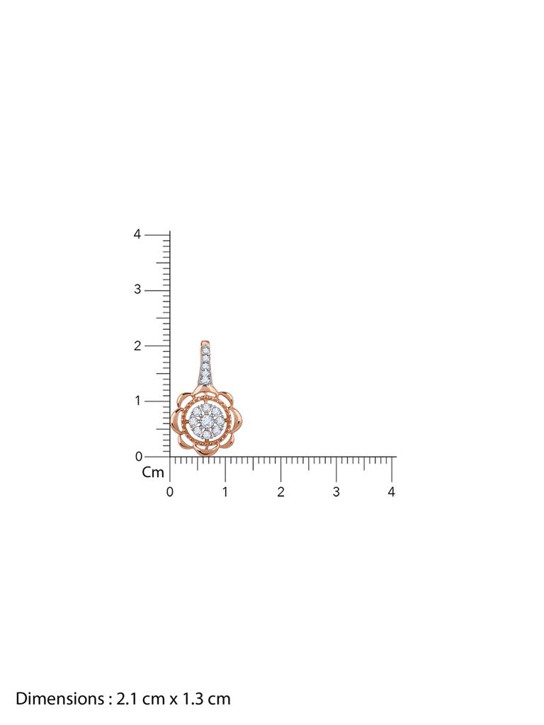 18K Rose Gold Floweret Diamond Pendant : GDLPD0305