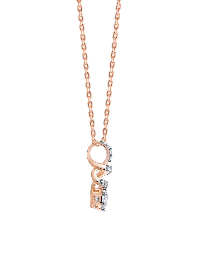18K Rose Gold Curlicue Diamond Pendant : GDLPD0306