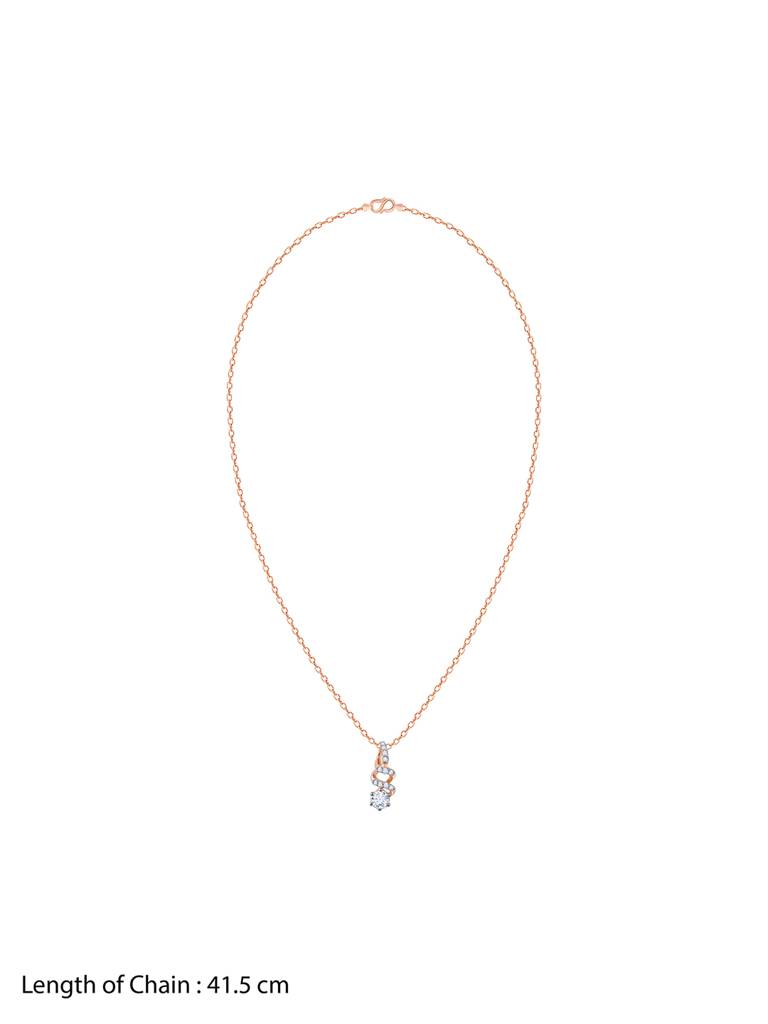 18K Rose Gold Curlicue Diamond Pendant : GDLPD0306