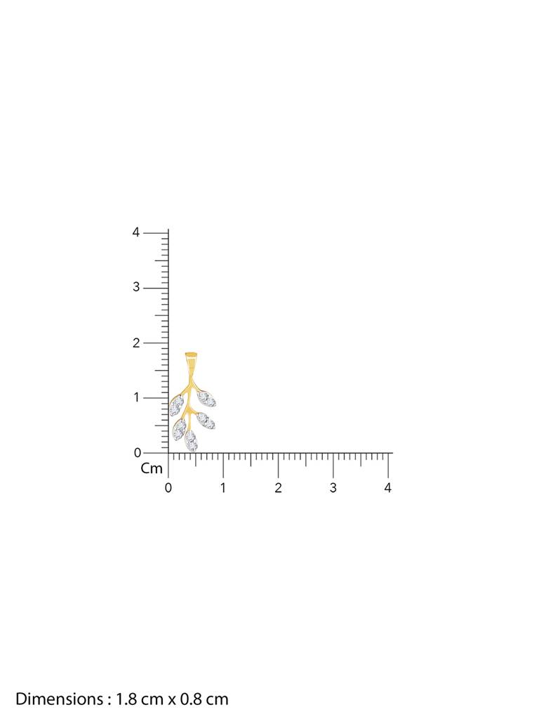 Giva 18K Yellow Gold Five-Leaf Diamond Pendant Without Chain Gifts For Women & Girls : GDLPD030