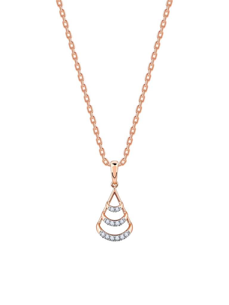 18K Rose Gold Globule Diamond Pendant : GDLPD0312