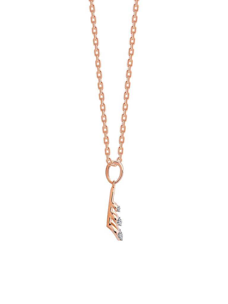 18K Rose Gold Globule Diamond Pendant : GDLPD0312
