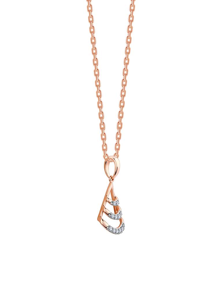 18K Rose Gold Globule Diamond Pendant : GDLPD0312