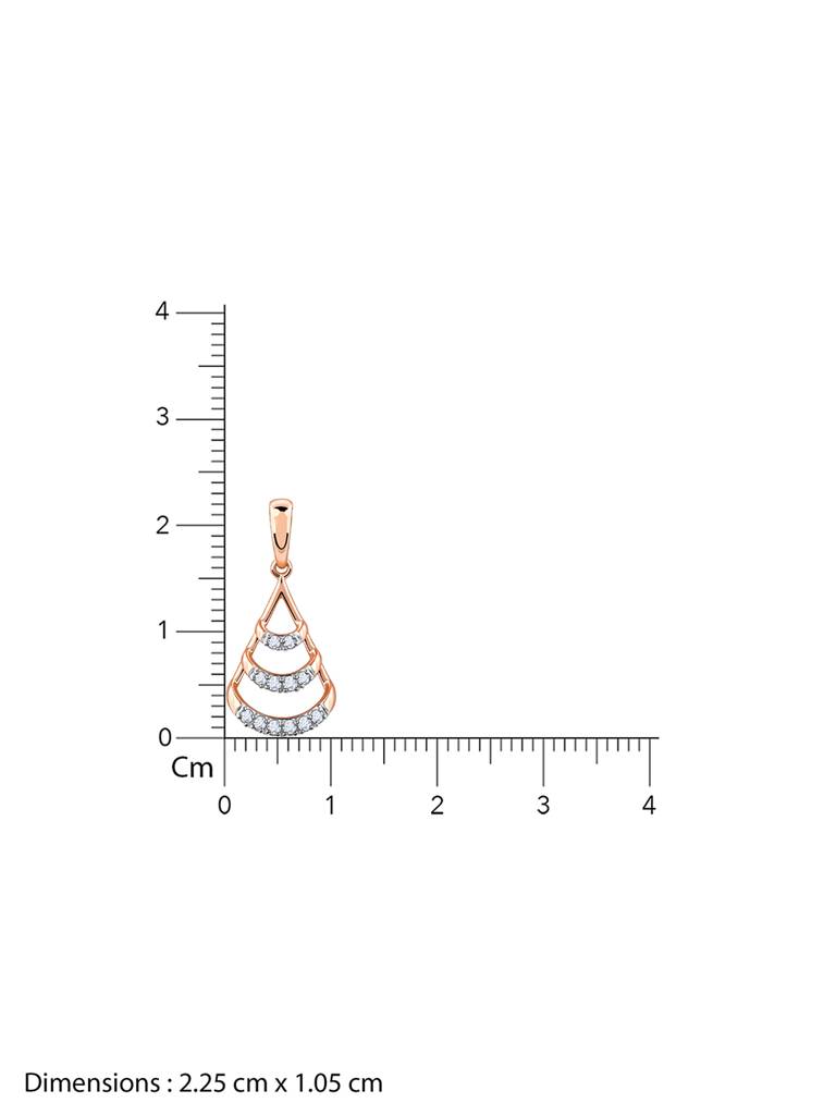 18K Rose Gold Globule Diamond Pendant : GDLPD0312