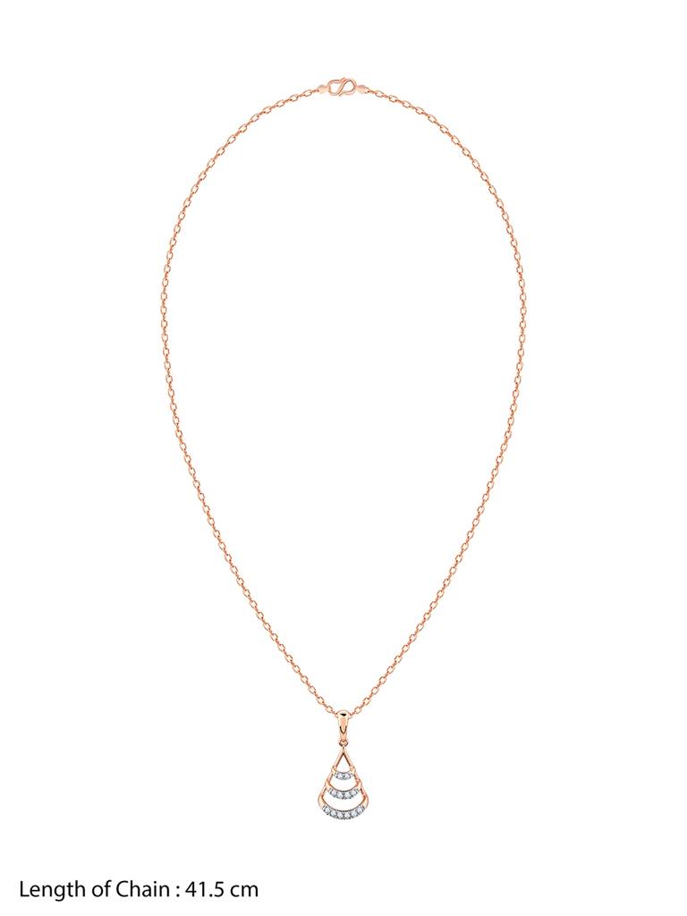 18K Rose Gold Globule Diamond Pendant : GDLPD0312