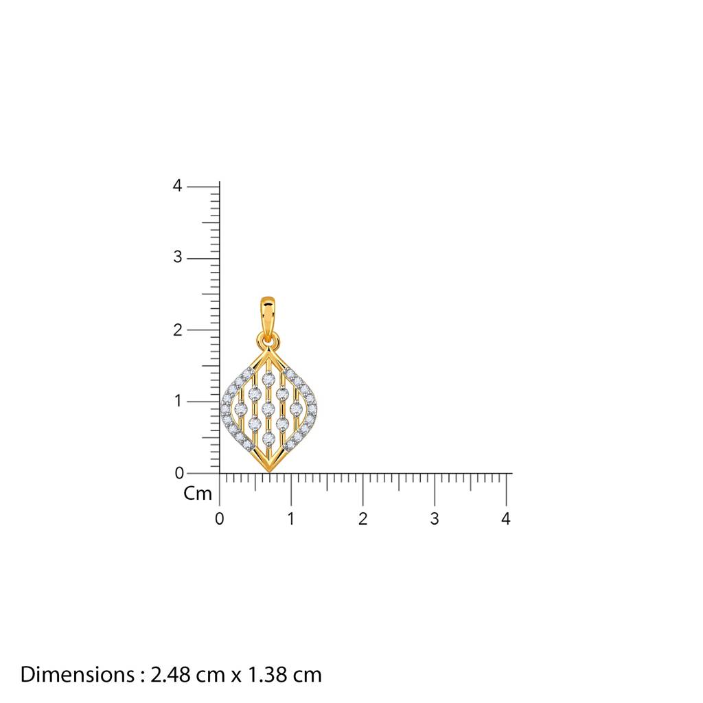 14K Gold Breezy Bling Diamond Pendant : GDLPD0322