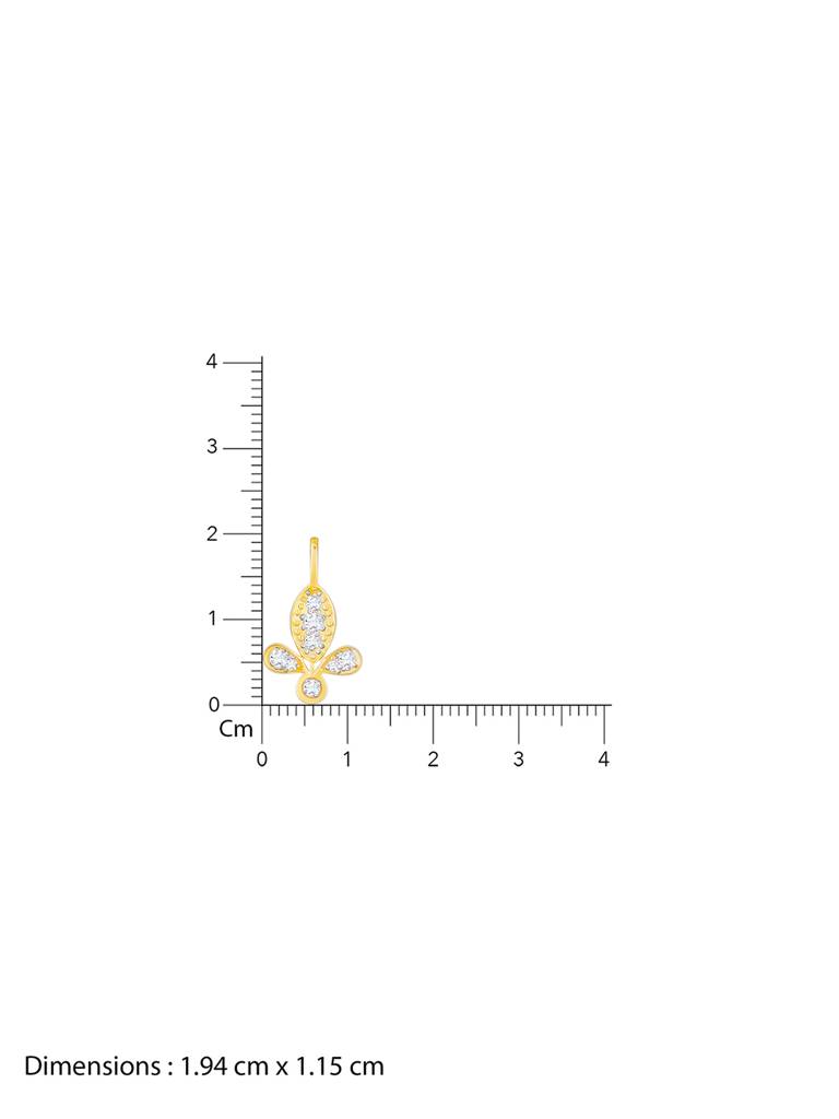 18K Yellow Gold Flawless Flower Diamond Pendant : GDLPD032
