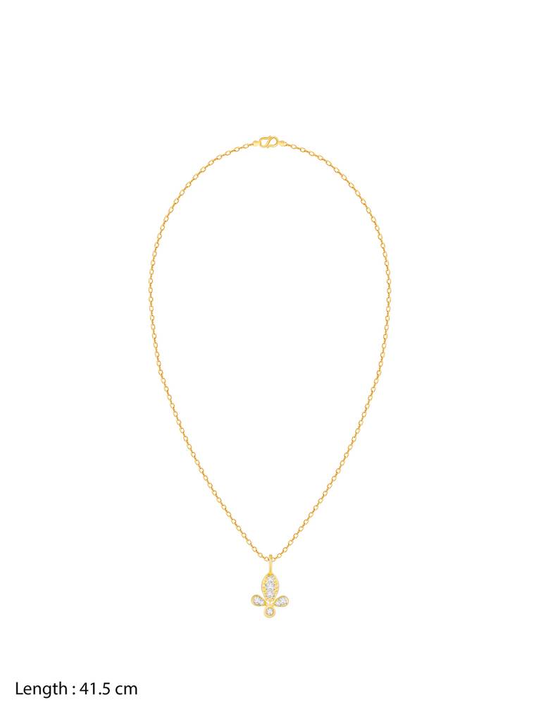 18K Yellow Gold Flawless Flower Diamond Pendant : GDLPD032