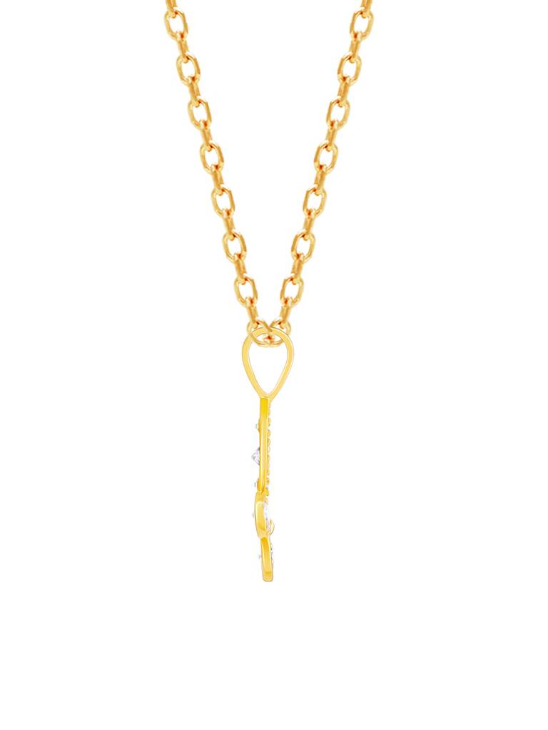 18K Yellow Gold Flawless Flower Diamond Pendant : GDLPD032
