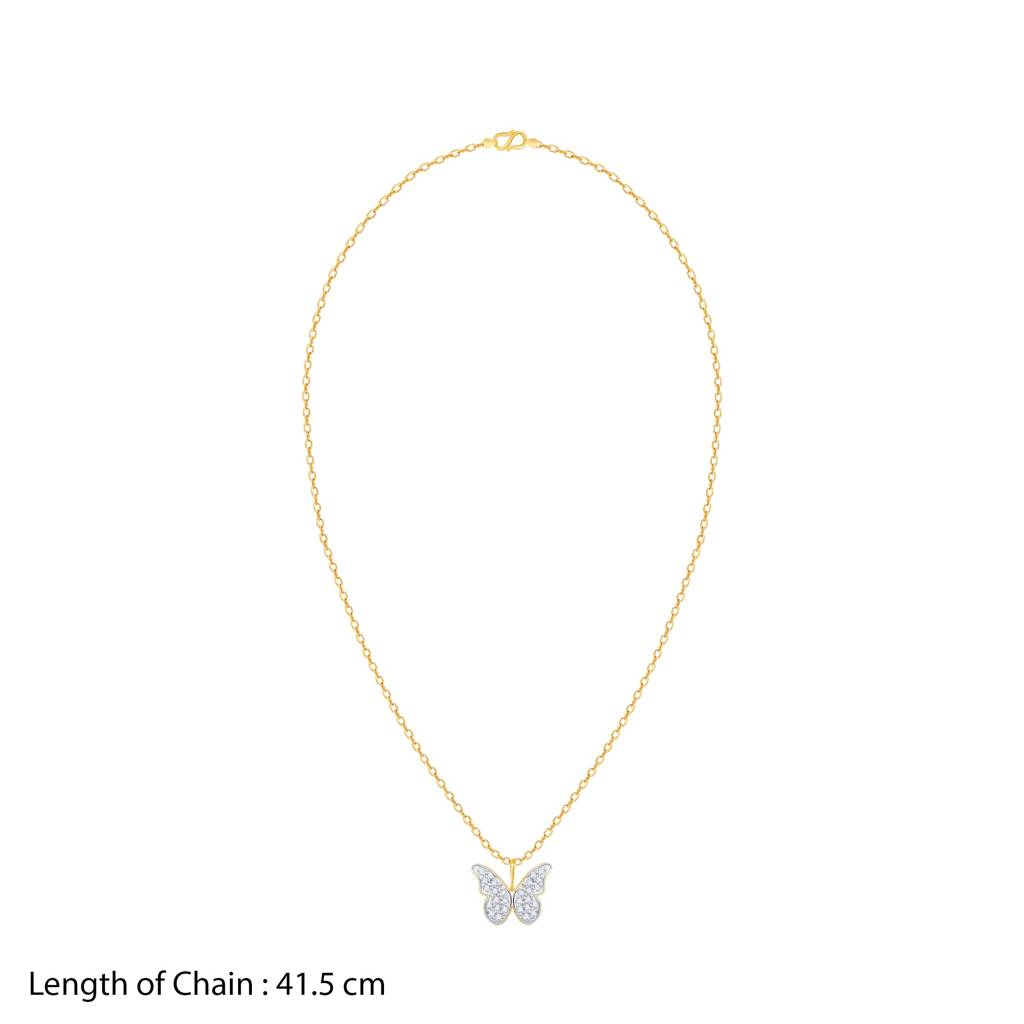 18K Gold Butterfly In Flight Diamond Pendant : GDLPD0339