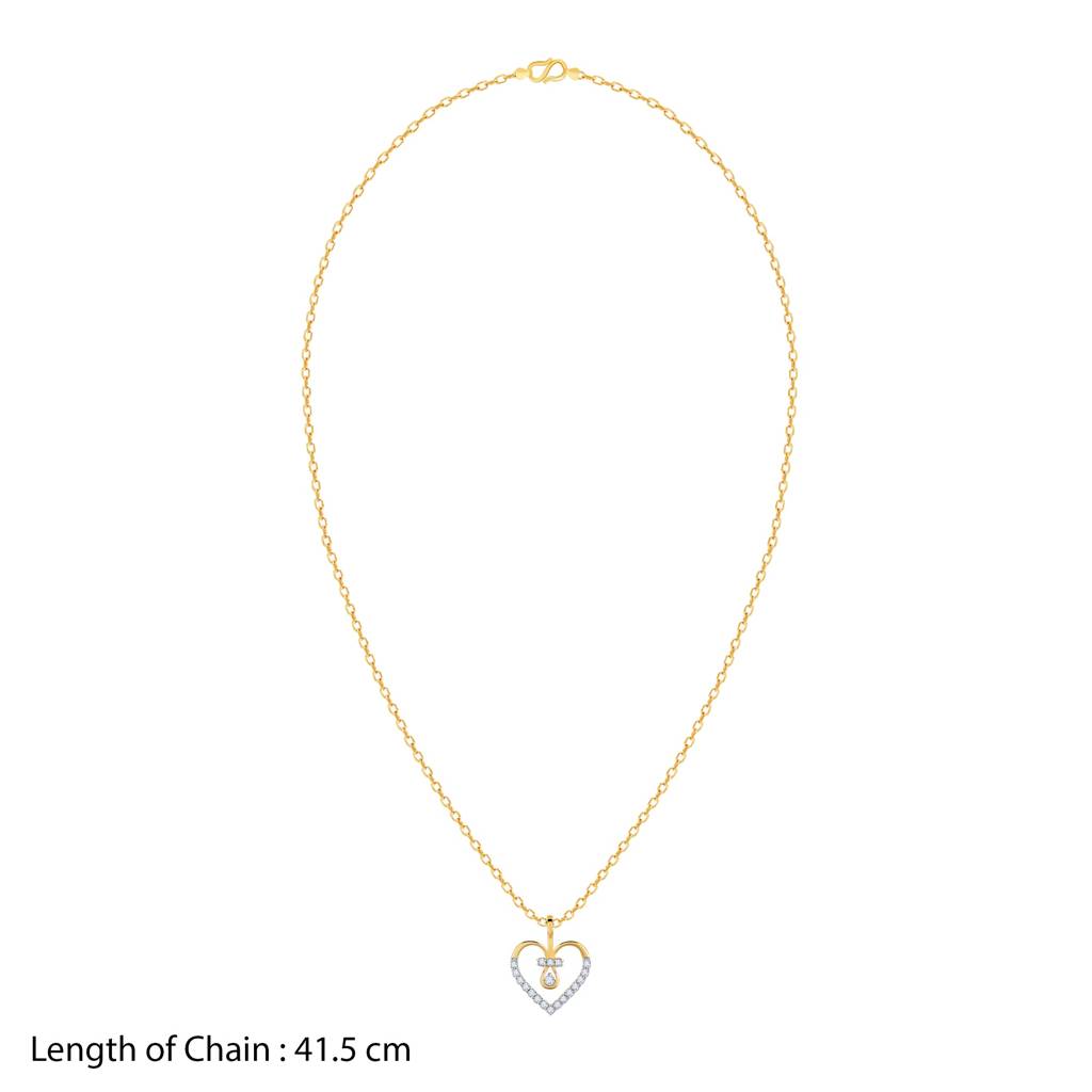 18K Gold Sparkheart Diamond Pendant : GDLPD0343