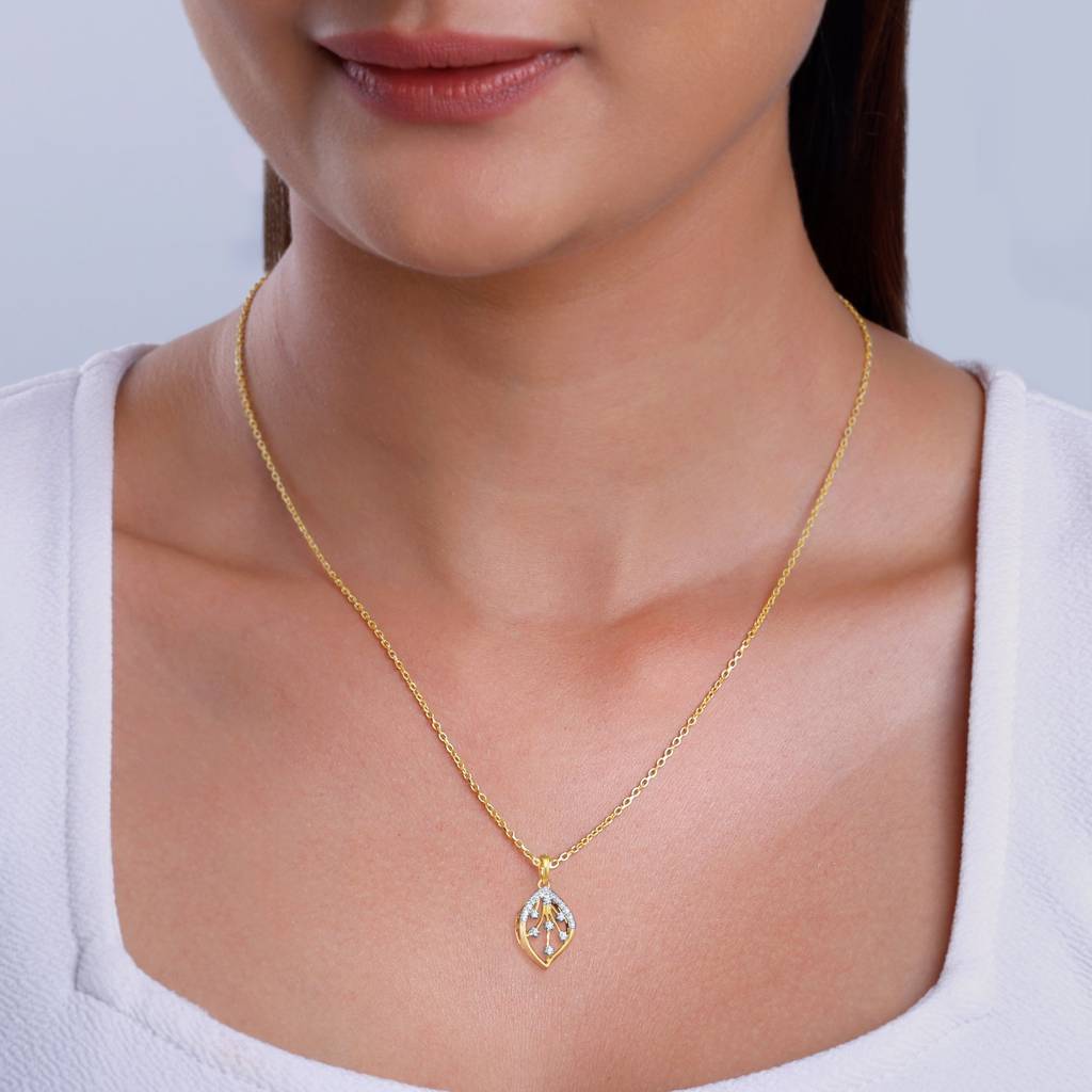 14K Gold Sublime Diamond Pendant : GDLPD0351