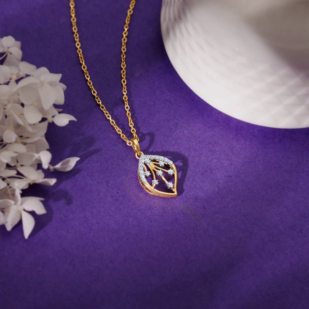 14K Gold Sublime Diamond Pendant : GDLPD0351