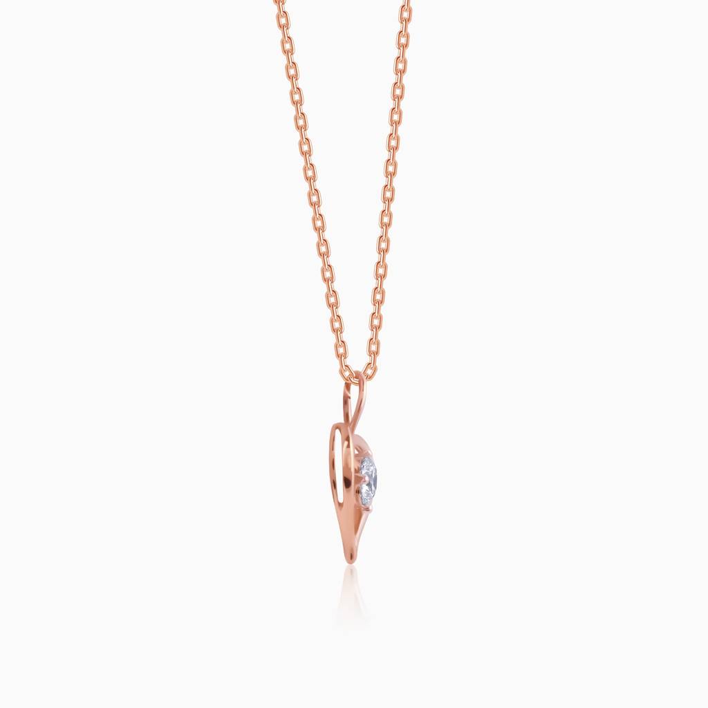 18K Rose Gold Favourite Heart Diamond Pendant : GDLPD0352